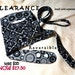 CLEARANCE Goth small dog harness of black skulls barbed wire bandana print reversible adjustable butterfly style handmade pets clothing