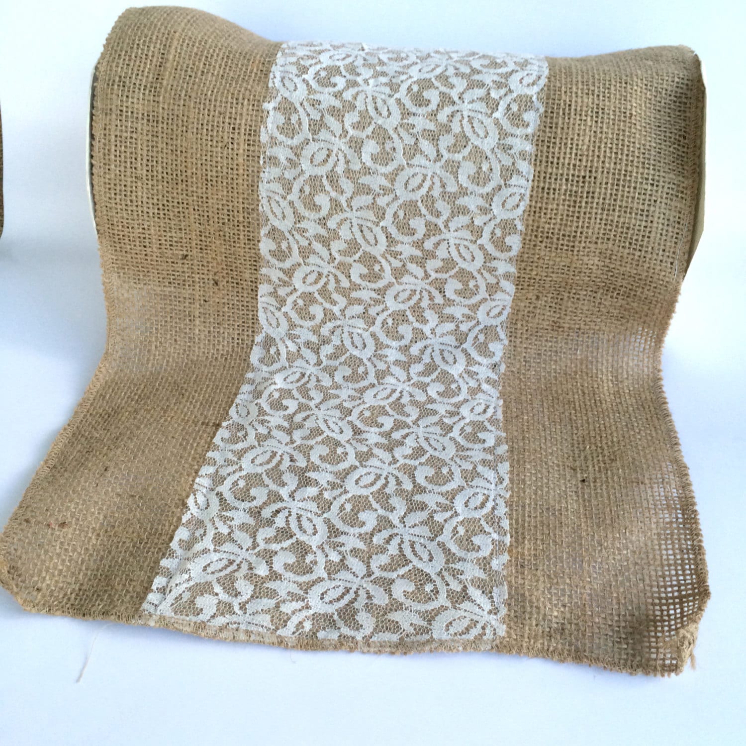 lace burlap ribbon table runner burlap wedding by isakayboutique