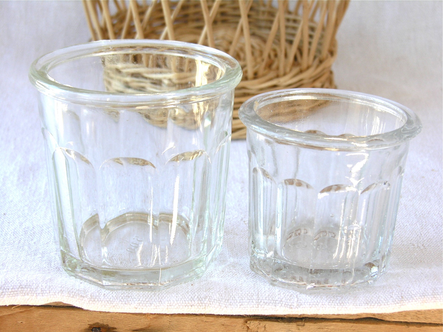 French vintage Jam Jar French Glass Jar Jam French Jam