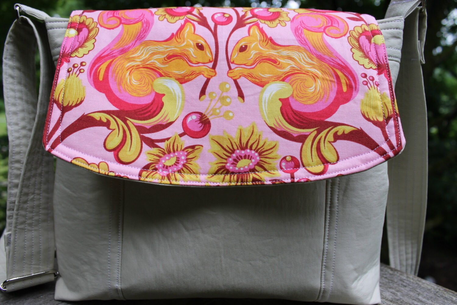 Large sized Messenger bag featuring Tula Pink's by barabooboo