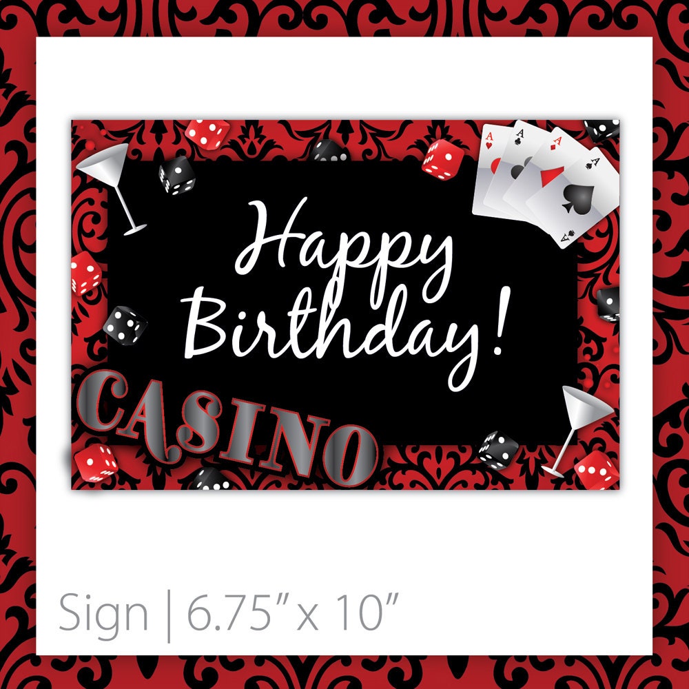 Casino Party Sign Casino Blush . Happy Birthday Casino