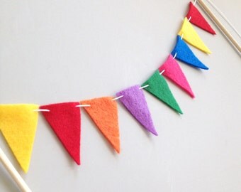 Rainbow Cake Bunting, Felt Rainbow Cake Topper, Birthday Cake Bunting, Smash Cake Topper, Rainbow Birthday Cake Banner