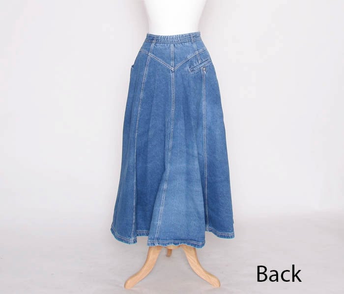 Vintage 80s 90s Flowy Denim Skirt / Long Skirt / Maxi Skirt
