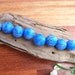 Handmade Polymer Clay Beads, blue torn paper, set of 8, 14mm