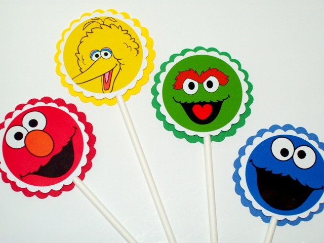12 Sesame Street Cupcake Toppers/ Cake Toppers/ Birthday