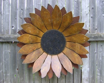Sunflower Rusty Metal Wall Hanging Rustic 24 Sunflower Rusty Metal Wall Hanging Rustic 24