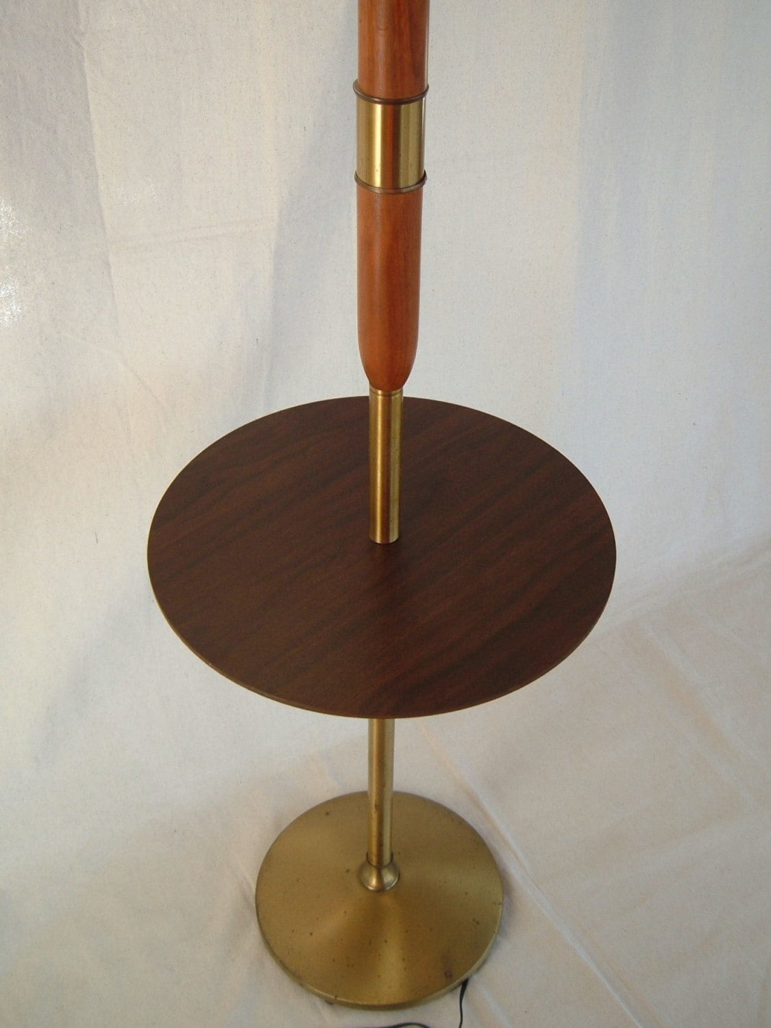 Mad Men Era Mid Century Modern Table Floor Lamp Brass and Teak