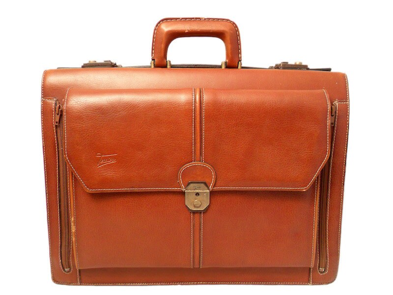 vintage brown briefcase