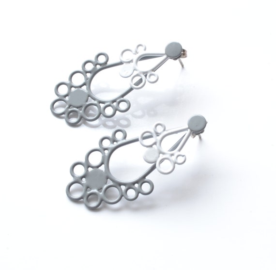 teardrop stacking earrings, three piece earrings with studs