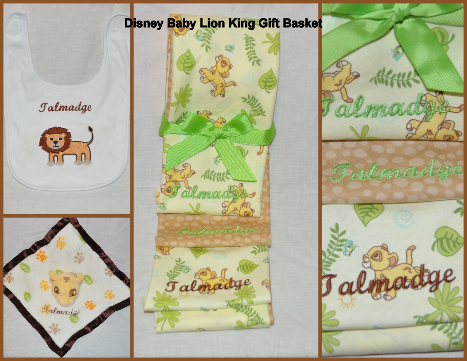 Items similar to Disney Baby Lion King Personalized Gift Basket Items