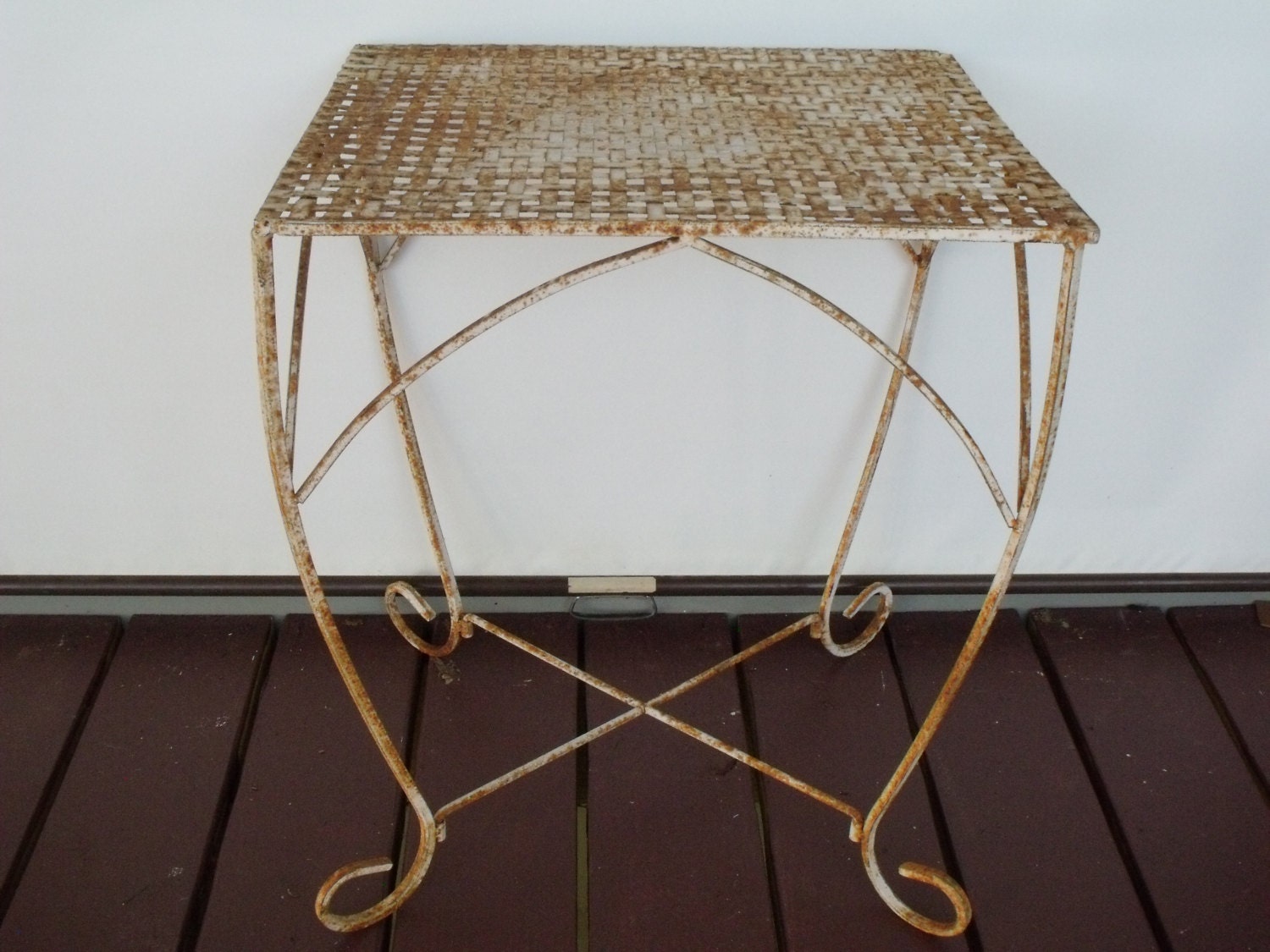 Garden Table Wrought Iron Yard Side Table Outdoor Furniture