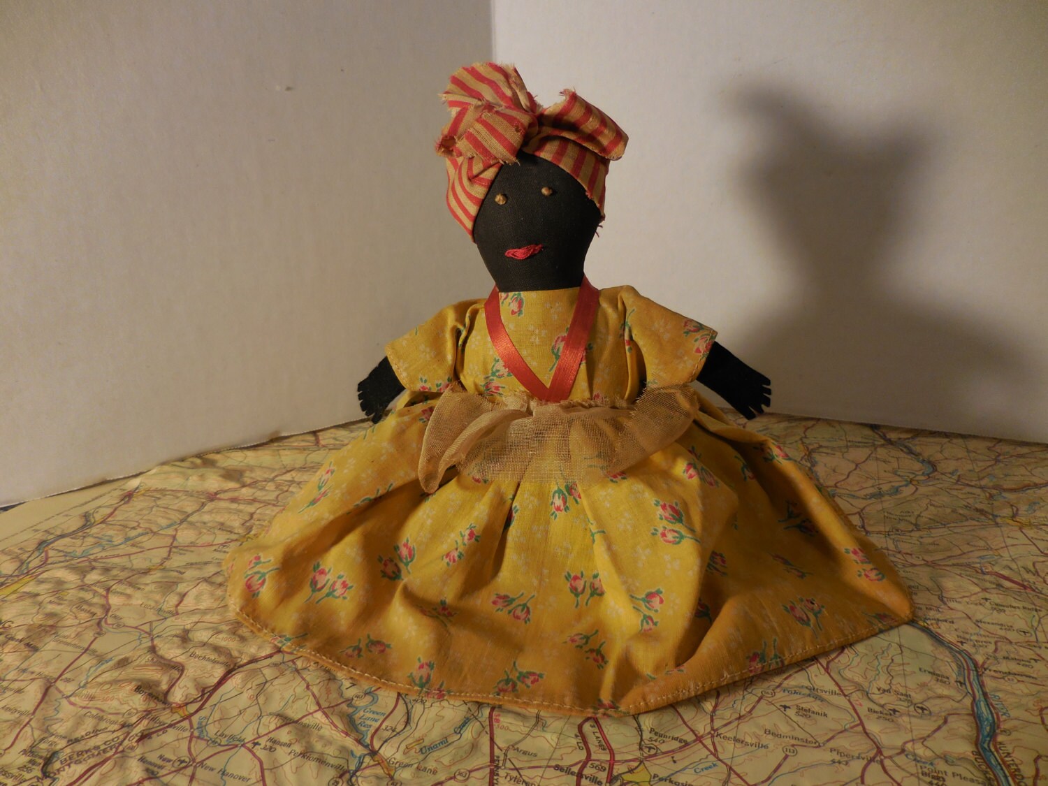Vintage Handmade Black Americana Doll