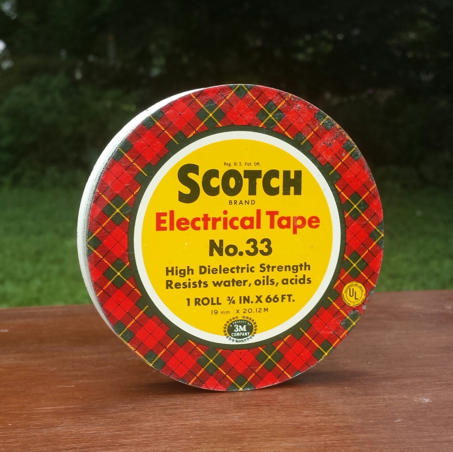 vintage scotch tape no. 33 plaid tin by offbeetvintage on Etsy