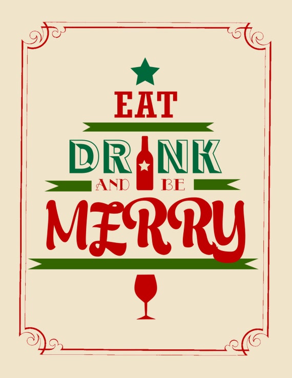 Items similar to Eat, Drink, and be Merry Art Print on Etsy