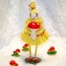 Spun cotton garden sprite chenille ornament by jejemae OOAK vintage craft