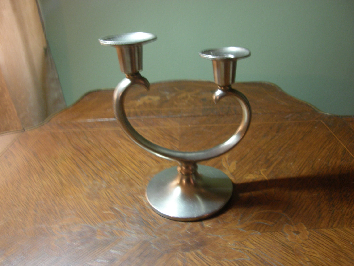 Vintage Metawa Holland Pewter Double Candle Holder