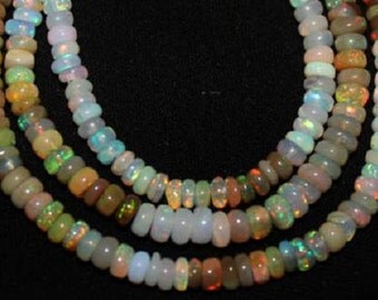 Ethiopian Opal Beads 17 Pcs Drilled Rondelle 3-6mm Amazing Loose Strand Semiprecious Gemstones Take 20% Off Bridal Jewelry Supplies Sale