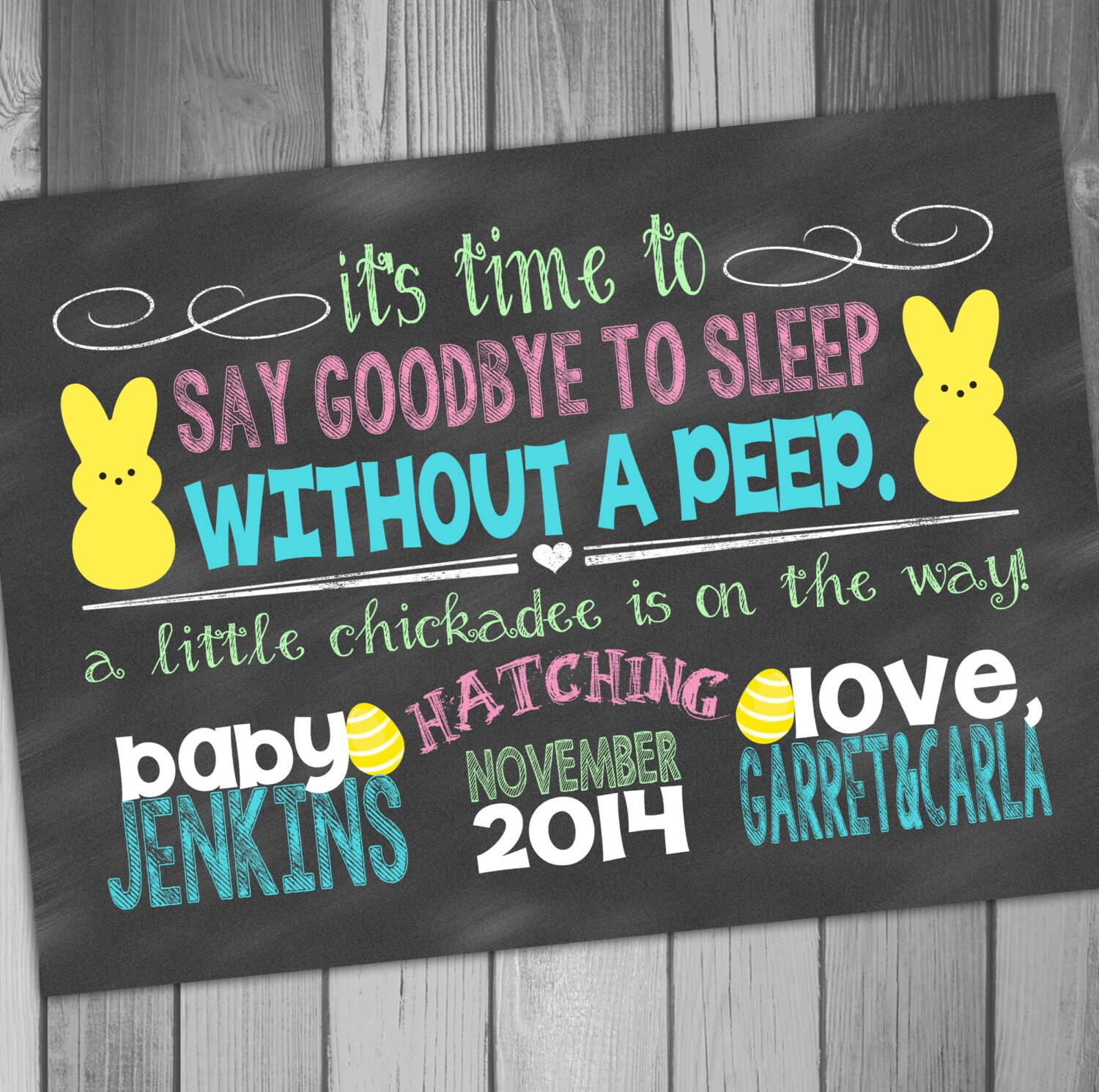 Pregnancy Announcement Easter Pregnancy by CLaceyDesign on Etsy