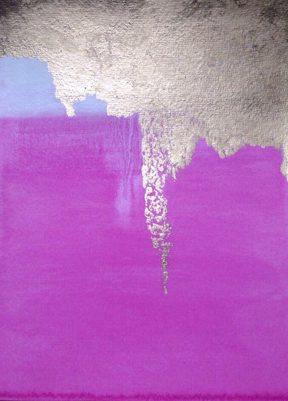 Items similar to Abstract Painting 9x12 Pink Gold and White Original