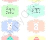 INSTANT DOWNLOAD,Happy Easter Labels, Die Cuts, tags, Invitations, Cards, Digital Frames Il_170x135