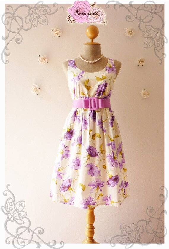 HOT SALE Floral Dress Purple Paint Floral Summer Dress