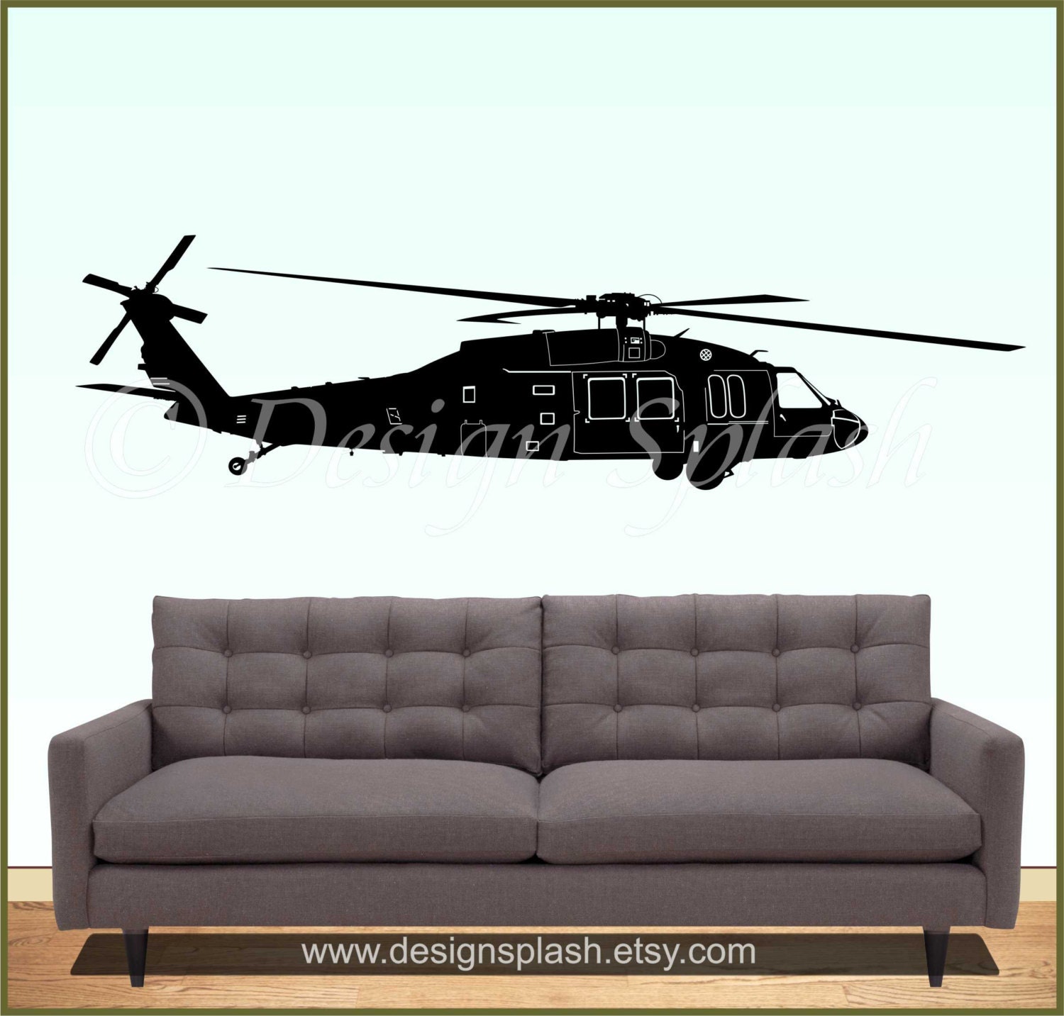 UH60 BLACKHAWK Helicopter Vinyl Wall Decal M104
