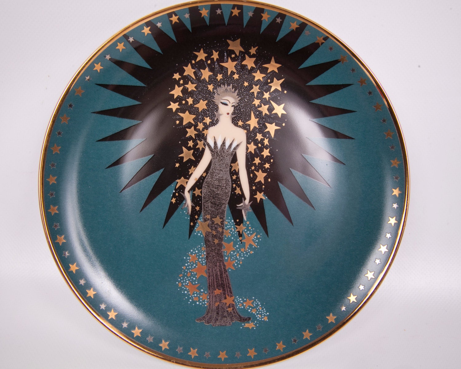 Vintage House of Erte Limited Edition Plate Fine Porcelain The