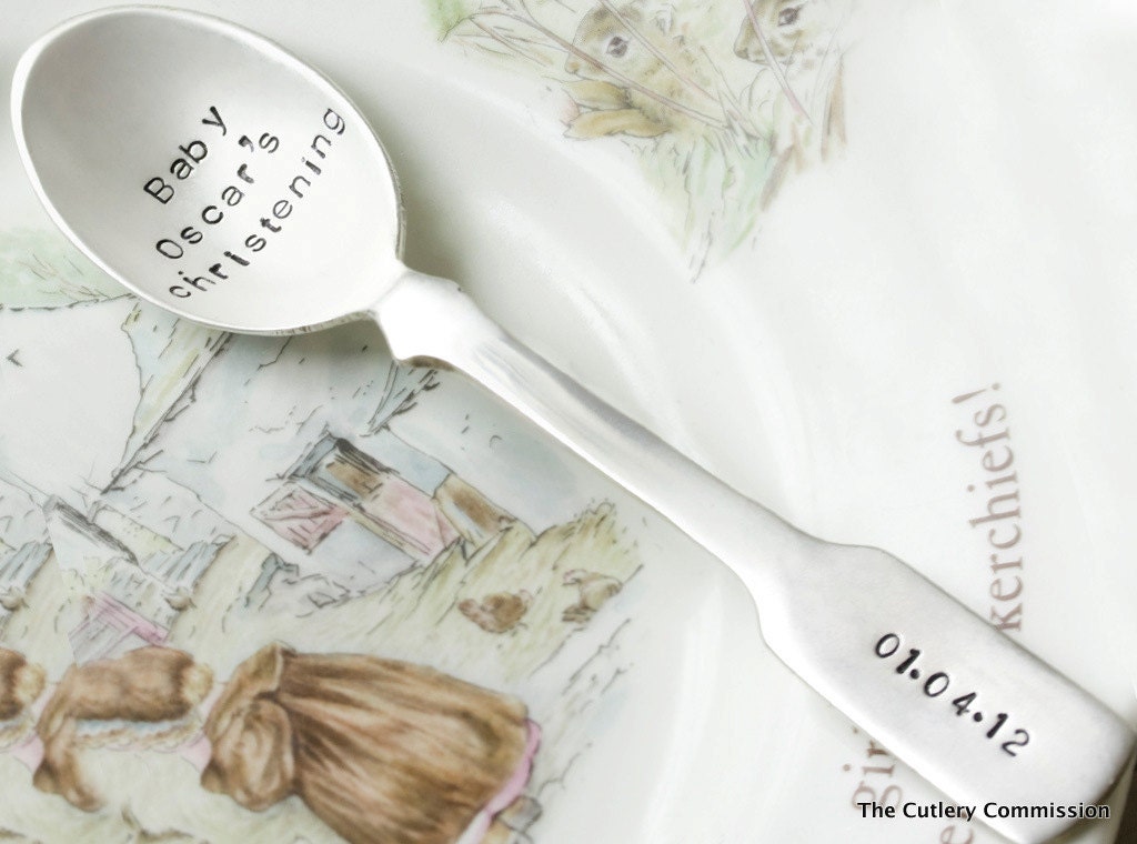 Personalised Silver Plated Christening Spoon Baptism Gift