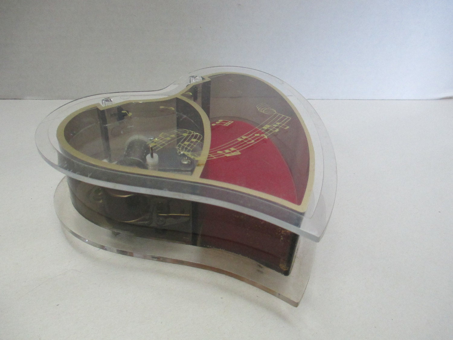 Vintage Music heart jewelry box song Feelings