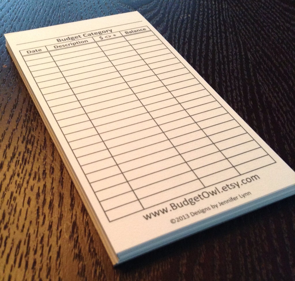Replacement Budget Notepad for Cash Budget Wallet
