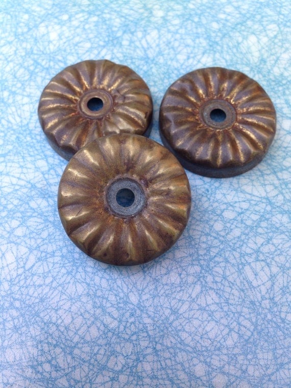 Vintage brass drawer pull backplate antique escutcheon plate