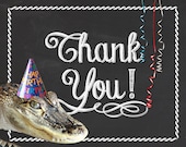 Reptile Party Thank You Cards -- print at home -- 4x5 -- instant download