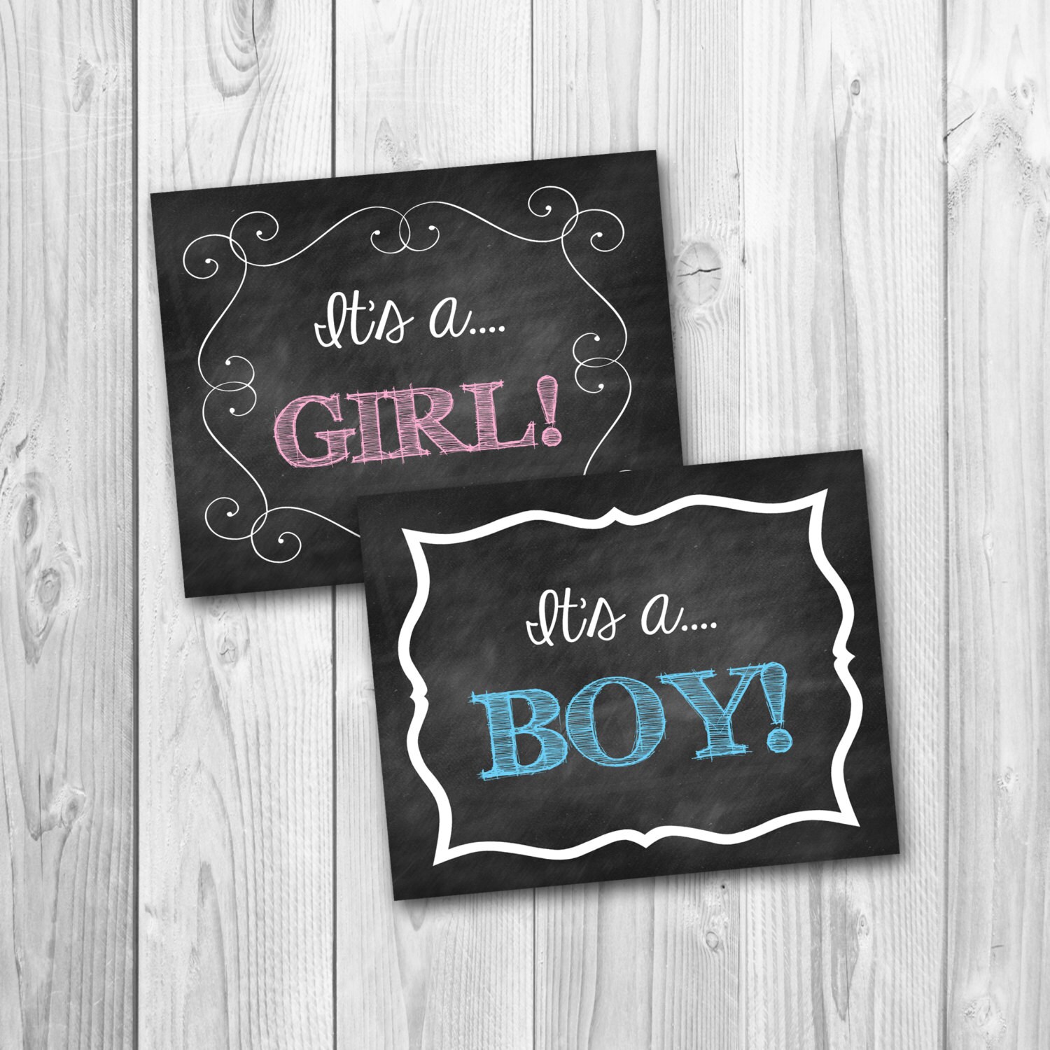 Gender reveal chalkboard signs baby announcement photo