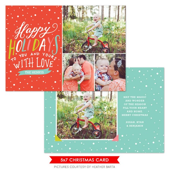 Items similar to INSTANT DOWNLOAD - Christmas Card Photoshop template - E1083 on Etsy