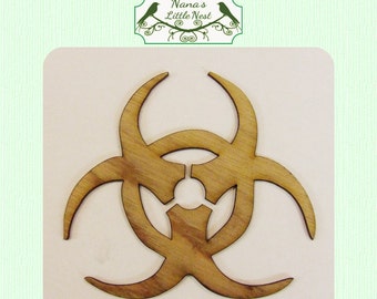 Bio Hazard Sign / Symbol (Medium) Wood Cut Out - Laser Cut Wood