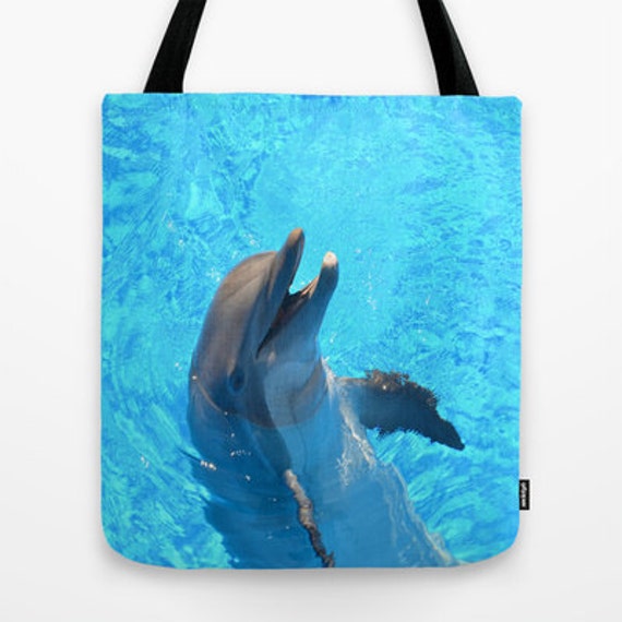Happy Dolphin Tote Bag Beach Bag