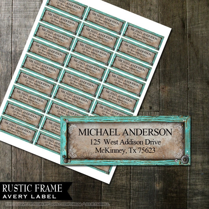 Rustic Turquoise Frame Address Labels DIY Avery Labels For