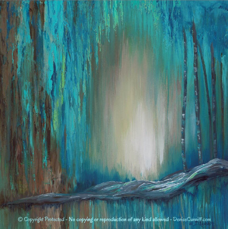 Teal wall art Artwork Aqua Turquoise brown gray Abstract