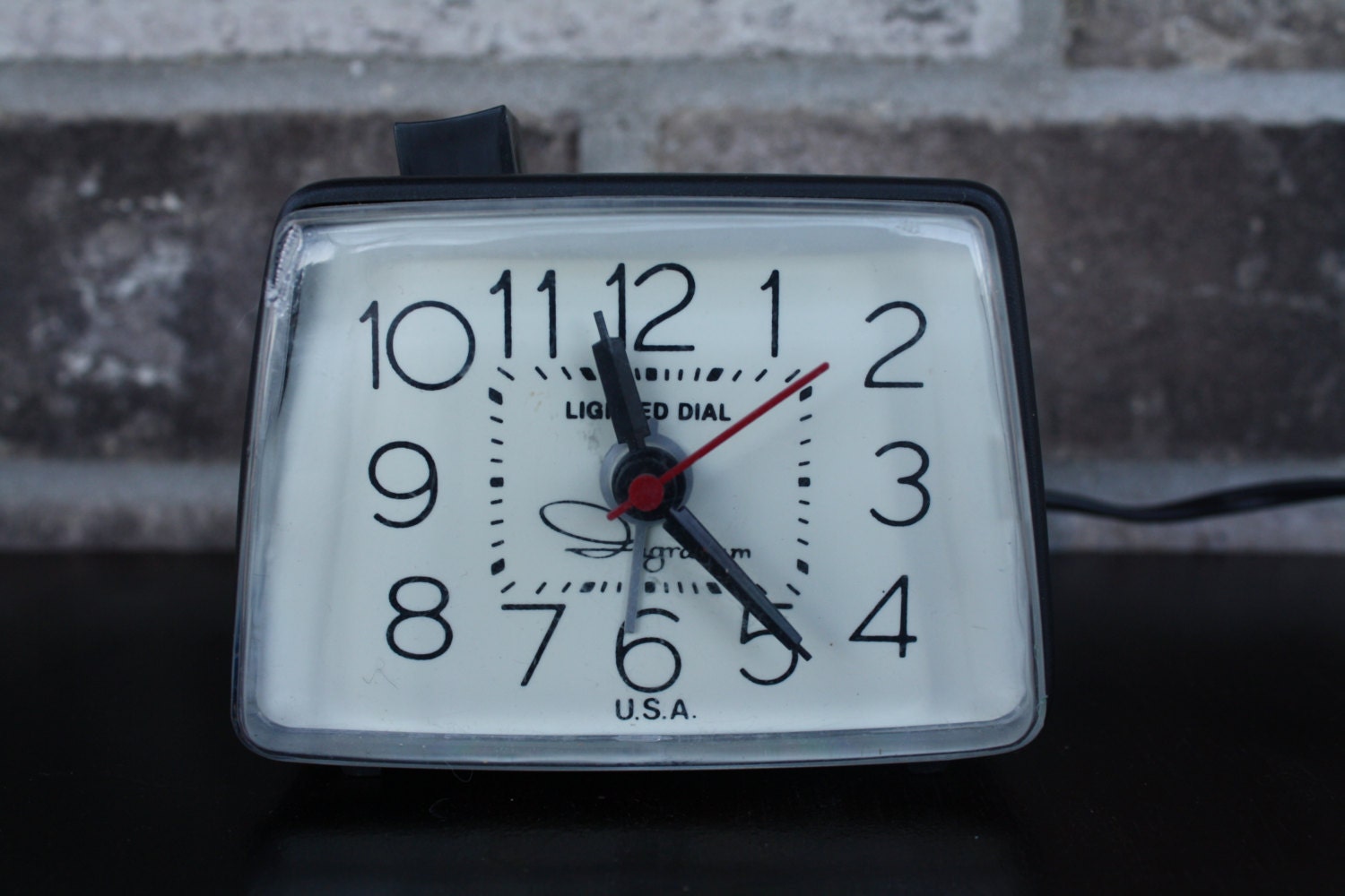 Black Vintage Bedside Alarm Clock Ingram by VintagelyConstructed