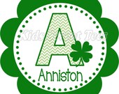 St. Patrick's Day chevron letter - personalized - digital image Il_170x135