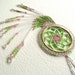 Authentic Native Made Beaded Dream Catcher- Lime Green Swirl with Pink Highlight