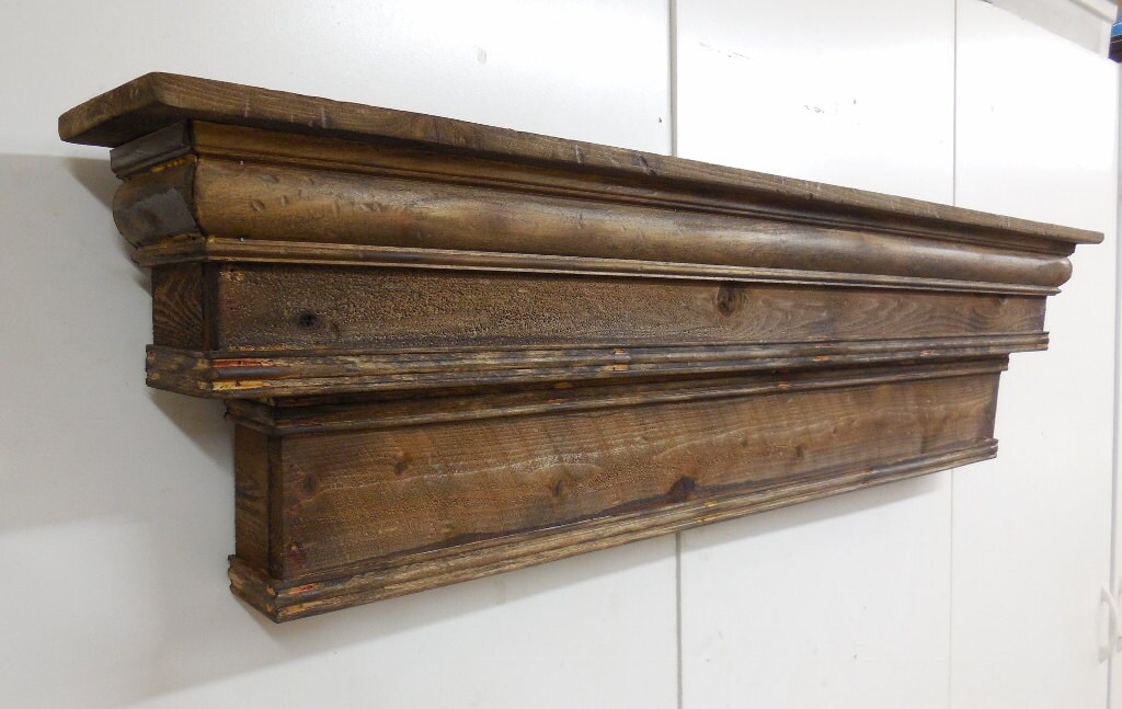 Large Mantel ShelfTwo Tiered Mantle Shelf Natural Mantel