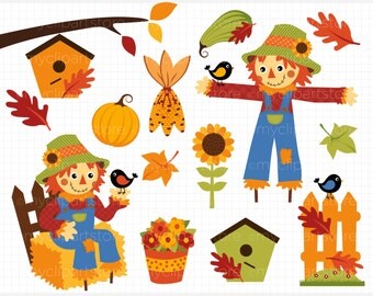 Scarecrow clipart | Etsy