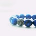 Blue Lapis and Gunmetal Pave Rhinestone Bracelet