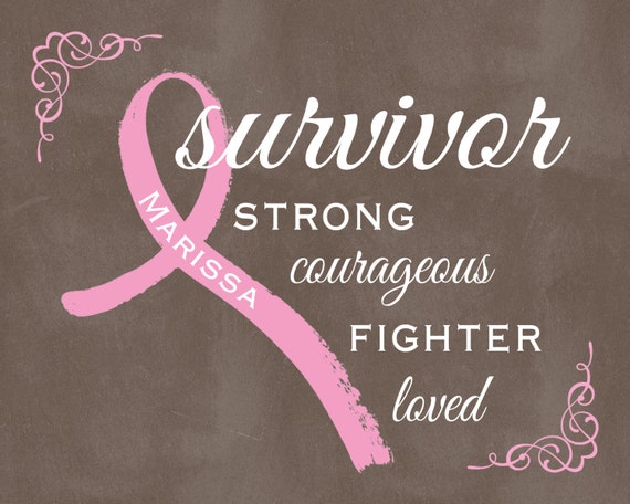 Items similar to Breast Cancer Survivor Pink Ribbon Wall Art