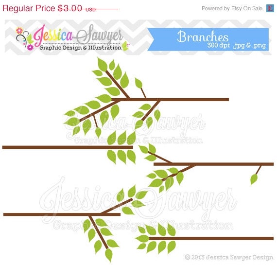 50% OFF - INSTANT DOWNLOAD, branch clipart, tree clip art, for commercial use, scrapbooking, invitations, digital crafts Il_570xn