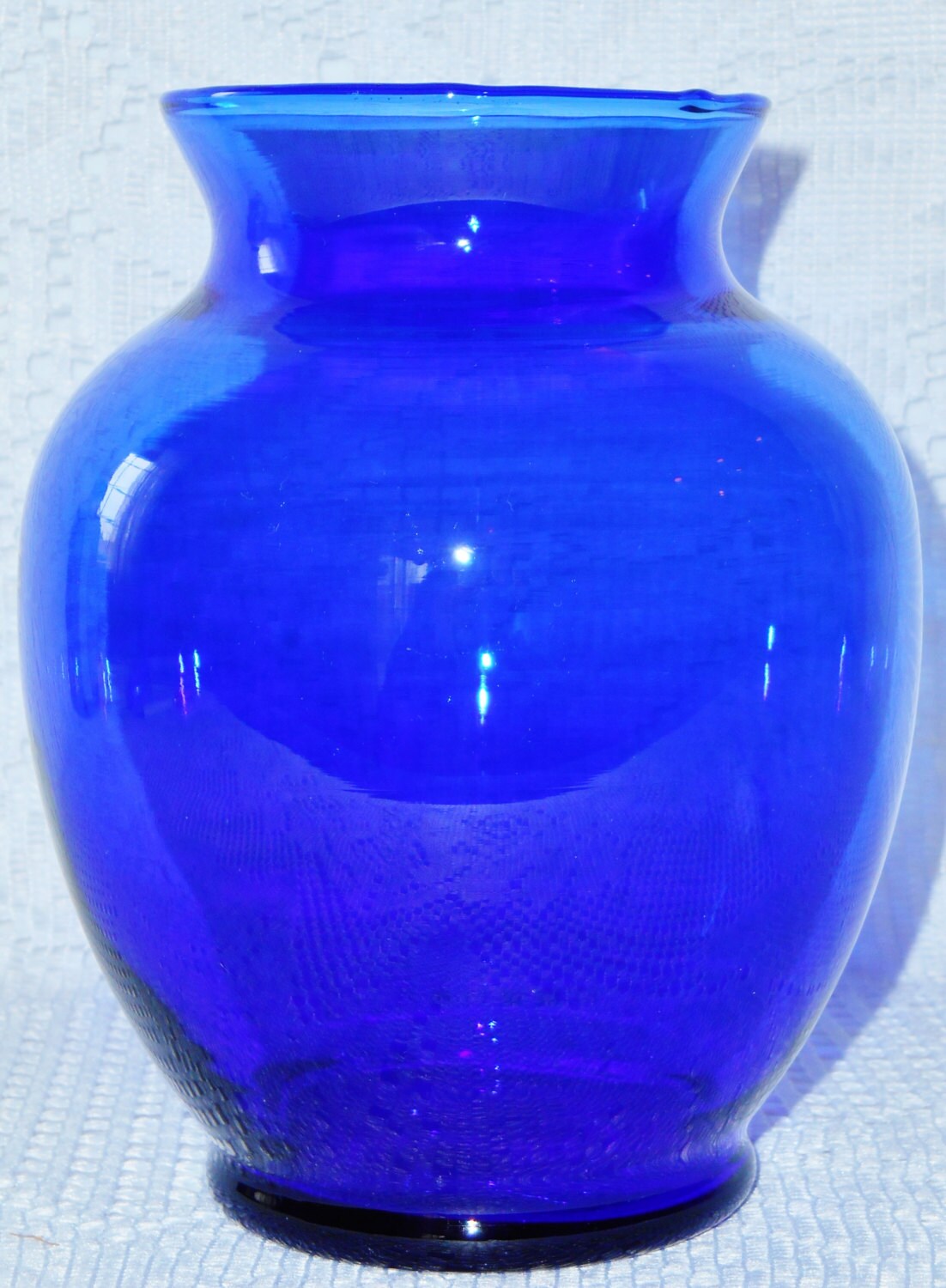 Vintage Cobalt Blue Vase with a Flared Top Vintage Blue Vase