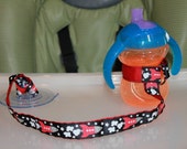 Bottle Tether, Toy Tether, Sippy Strap with Suction Cup-Rockets