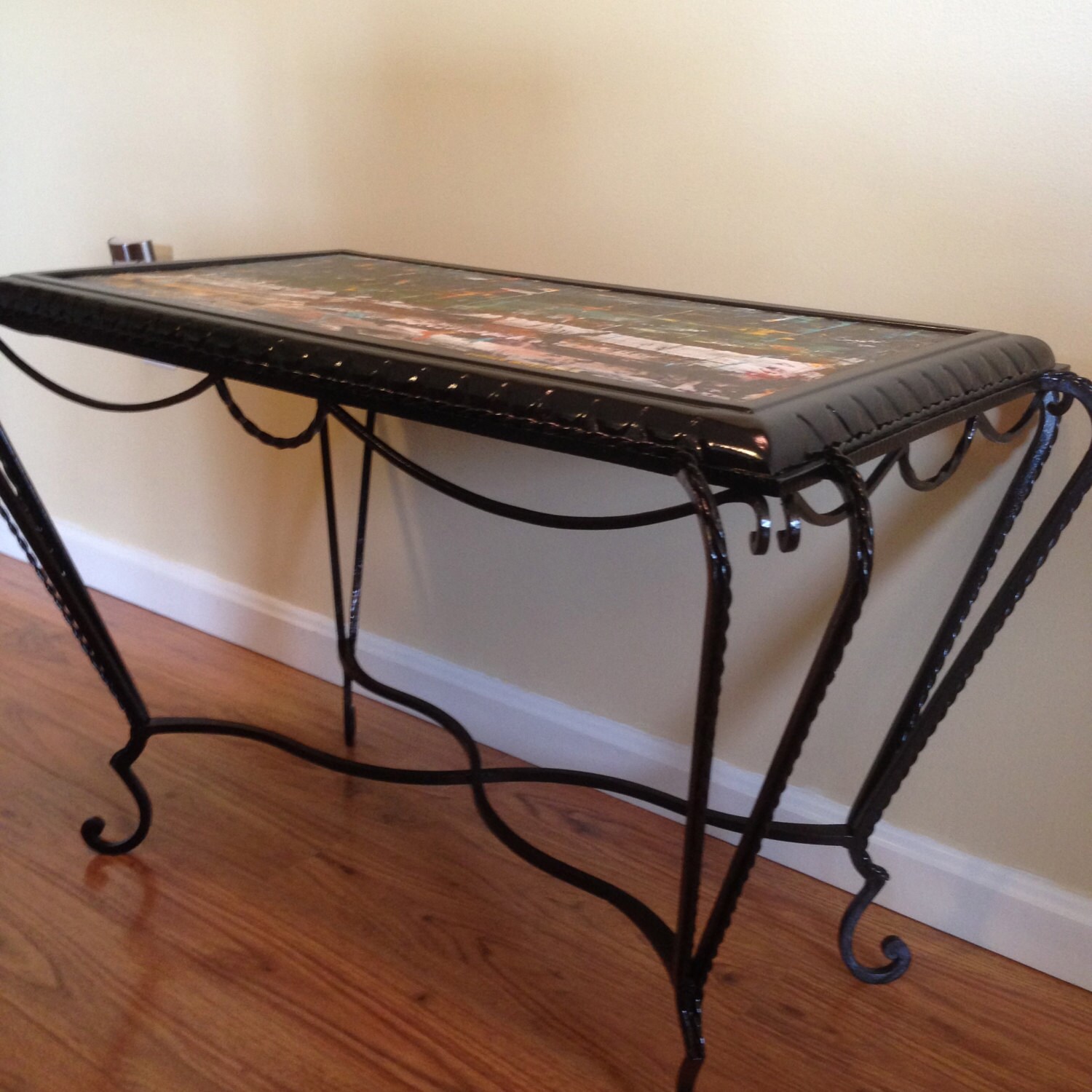 Vintage 1960's Iron Table with most unusual by FusionARToriginals