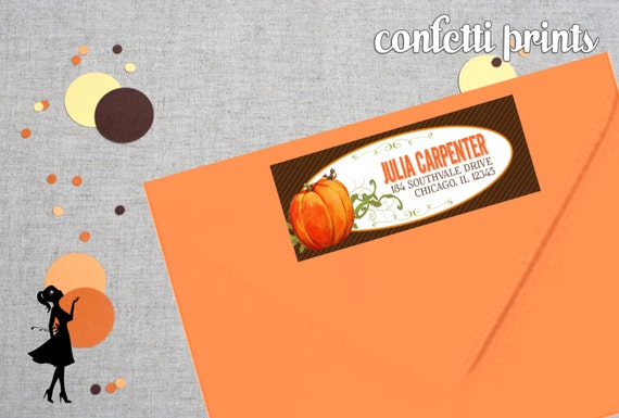 LITTLE PUMPKIN - Personalized Address Label Printable Il_570xn